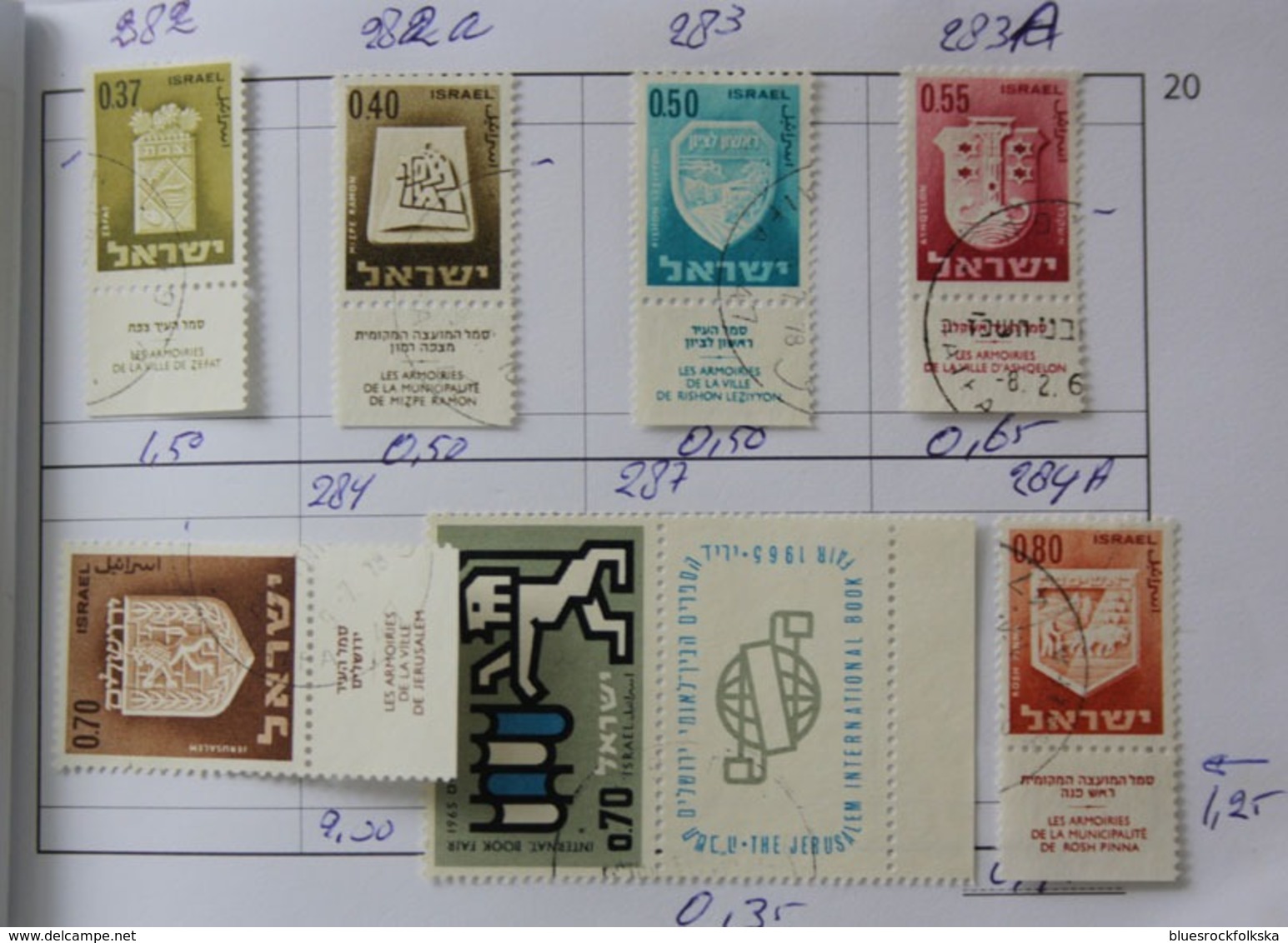 Israel - 1964-69 Stamps With TABs, 3 Pages - Oblitérés (avec Tabs)