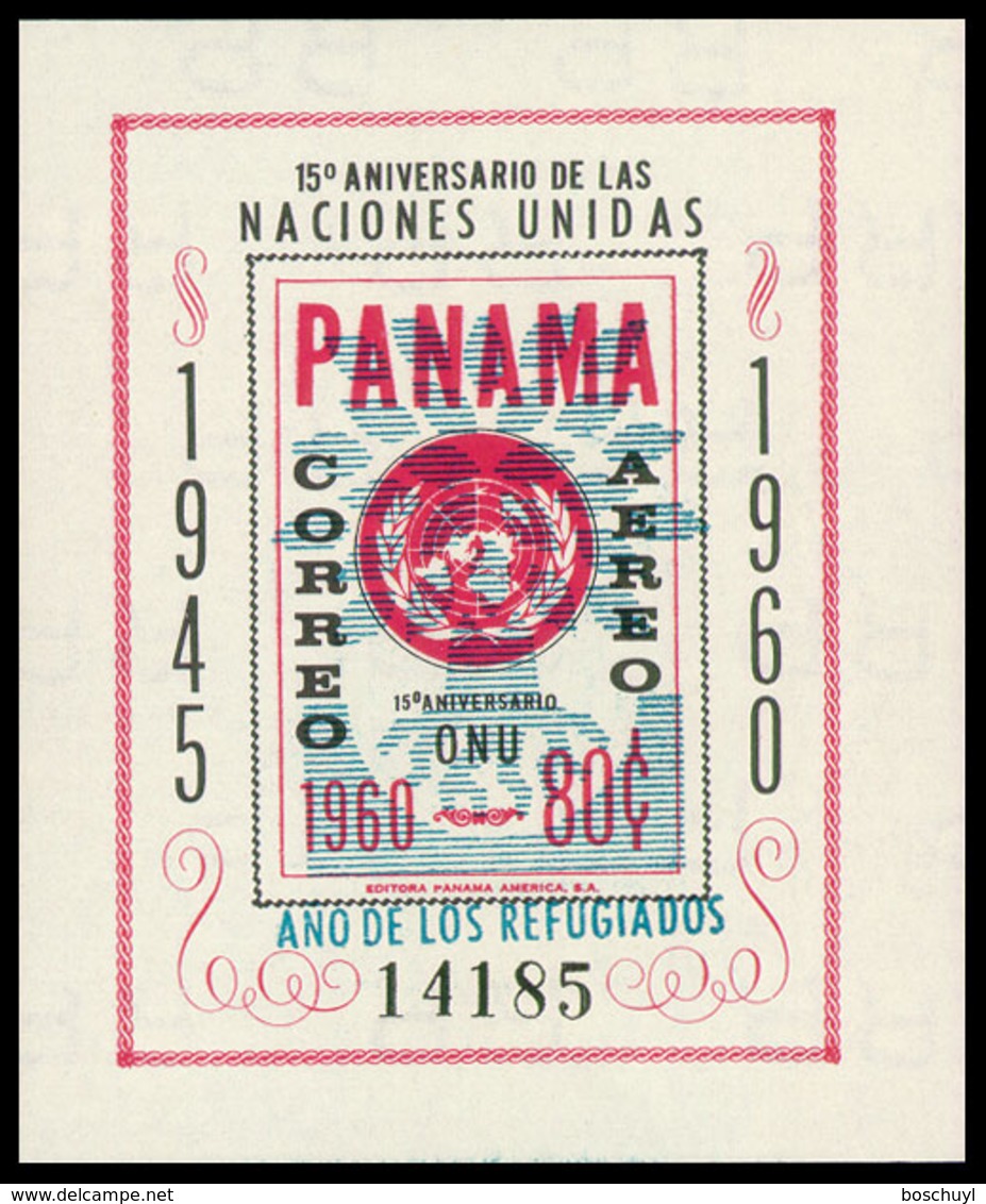 Panama, 1961, World Refugee Year, WRY, United Nations, MNH Overprinted, Michel Block 10 - Panama
