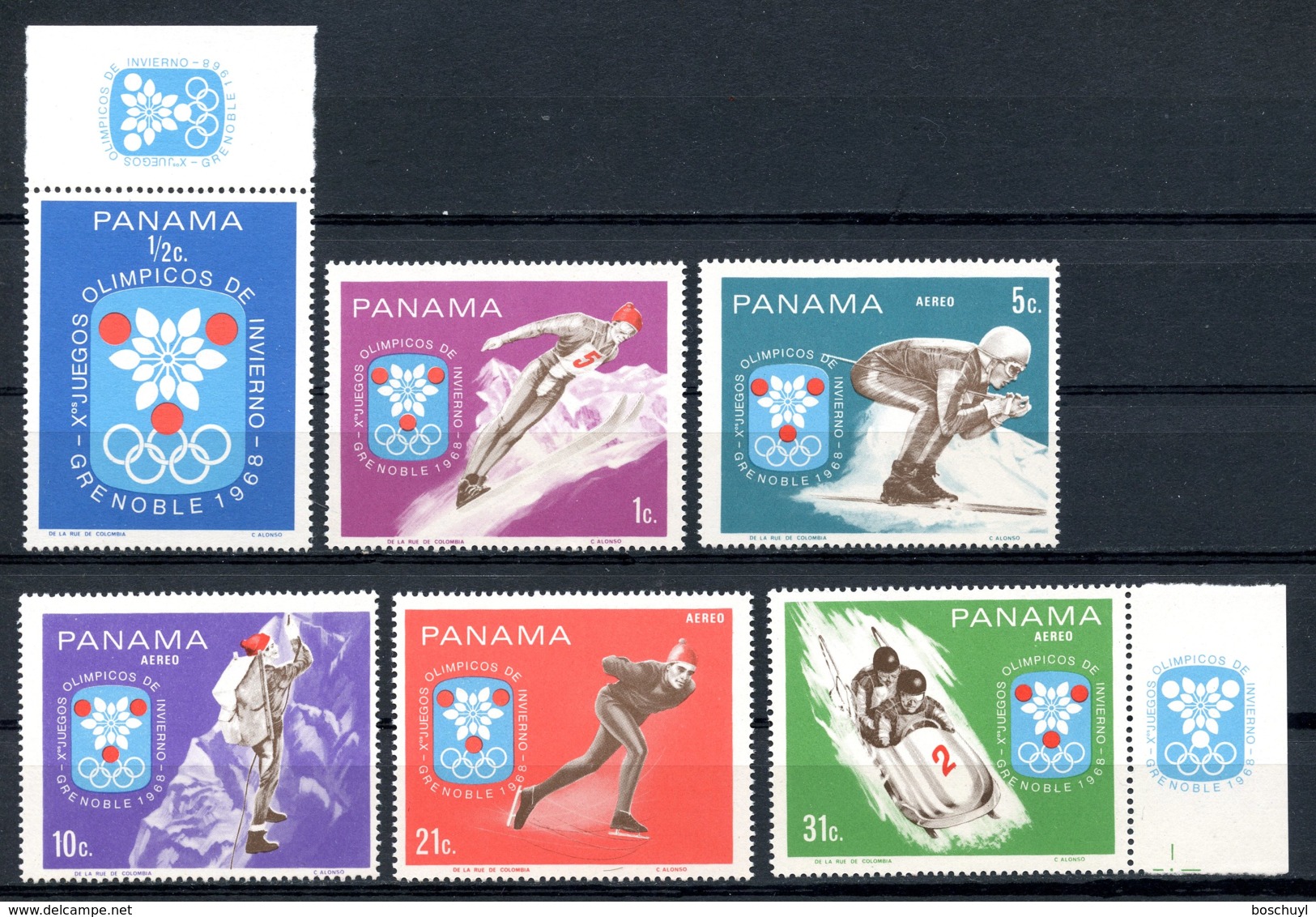 Panama, 1968, Olympic Winter Games Grenoble, MNH, Michel 1046-1051 - Panama