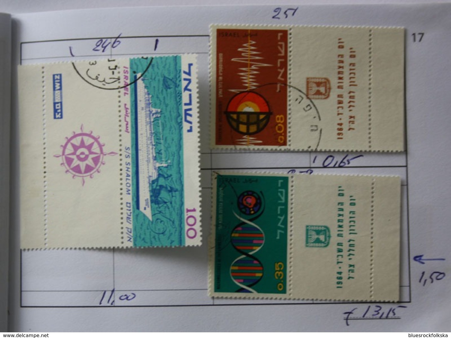 Israel - 1963-64 Stamps With TABs, 2 Pages - Gebraucht (mit Tabs)