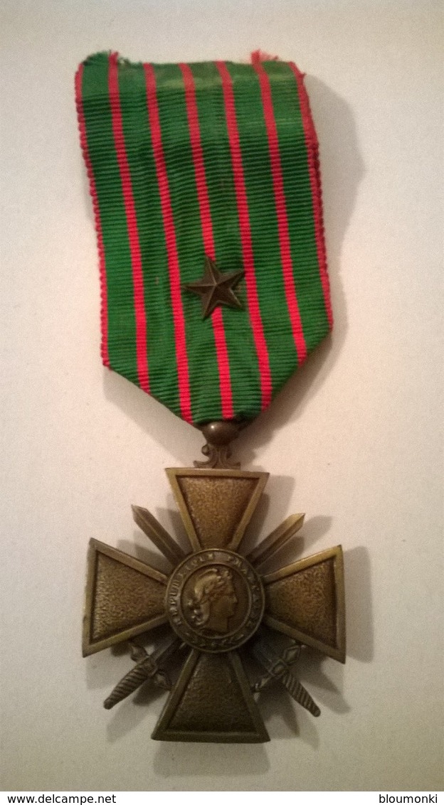 Médaille Croix De Guerre 14-18 Une étoile /b - France