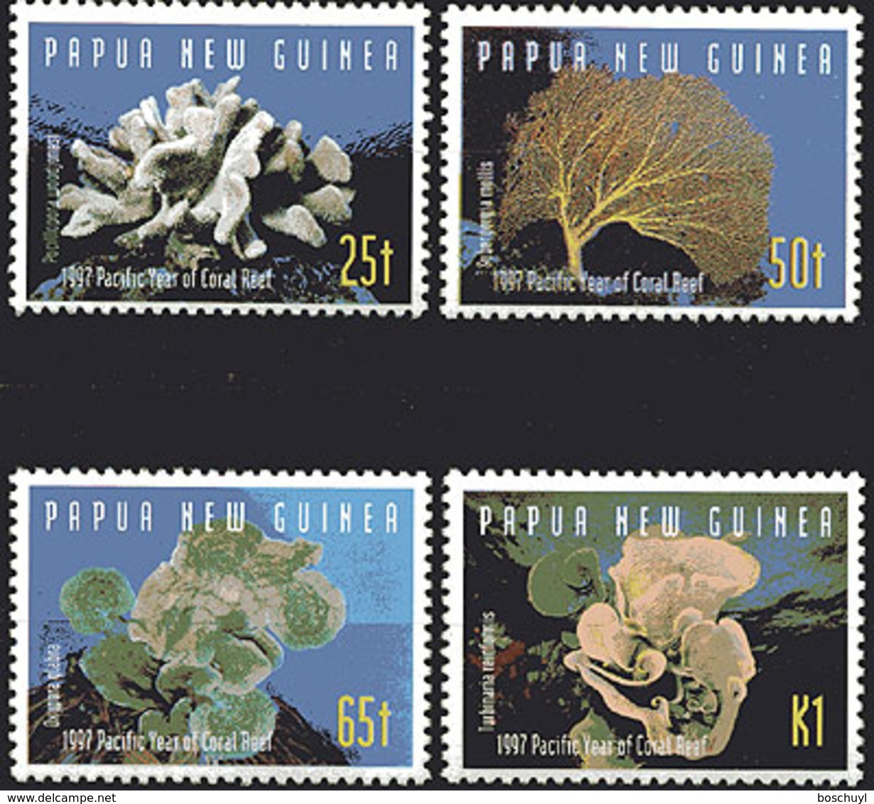 Papua New Guinea, 1997, Pacific Coral Reef Year, MNH, Michel 804-807 - Papouasie-Nouvelle-Guinée