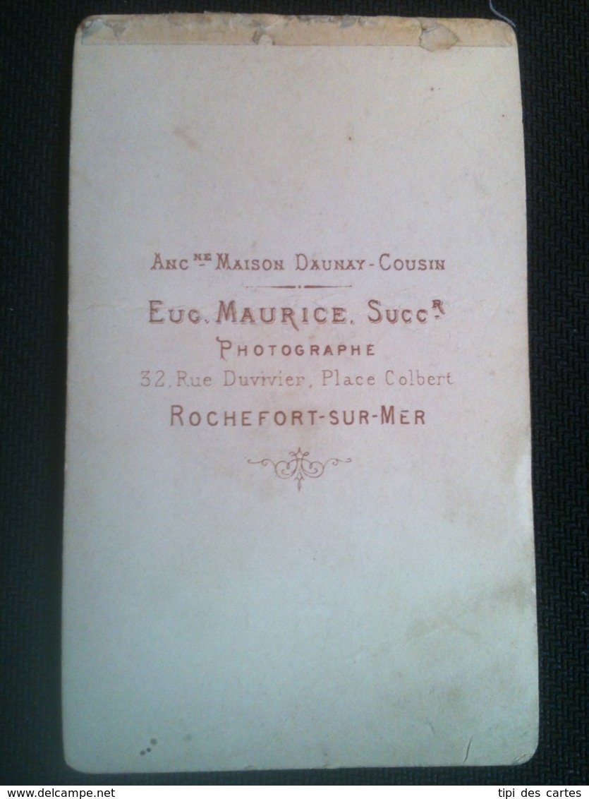 Photo CDV - Matelot Marin, Eug. Maurice Photographe Rochefort-sur-Mer, Ca 1890 - Ancianas (antes De 1900)