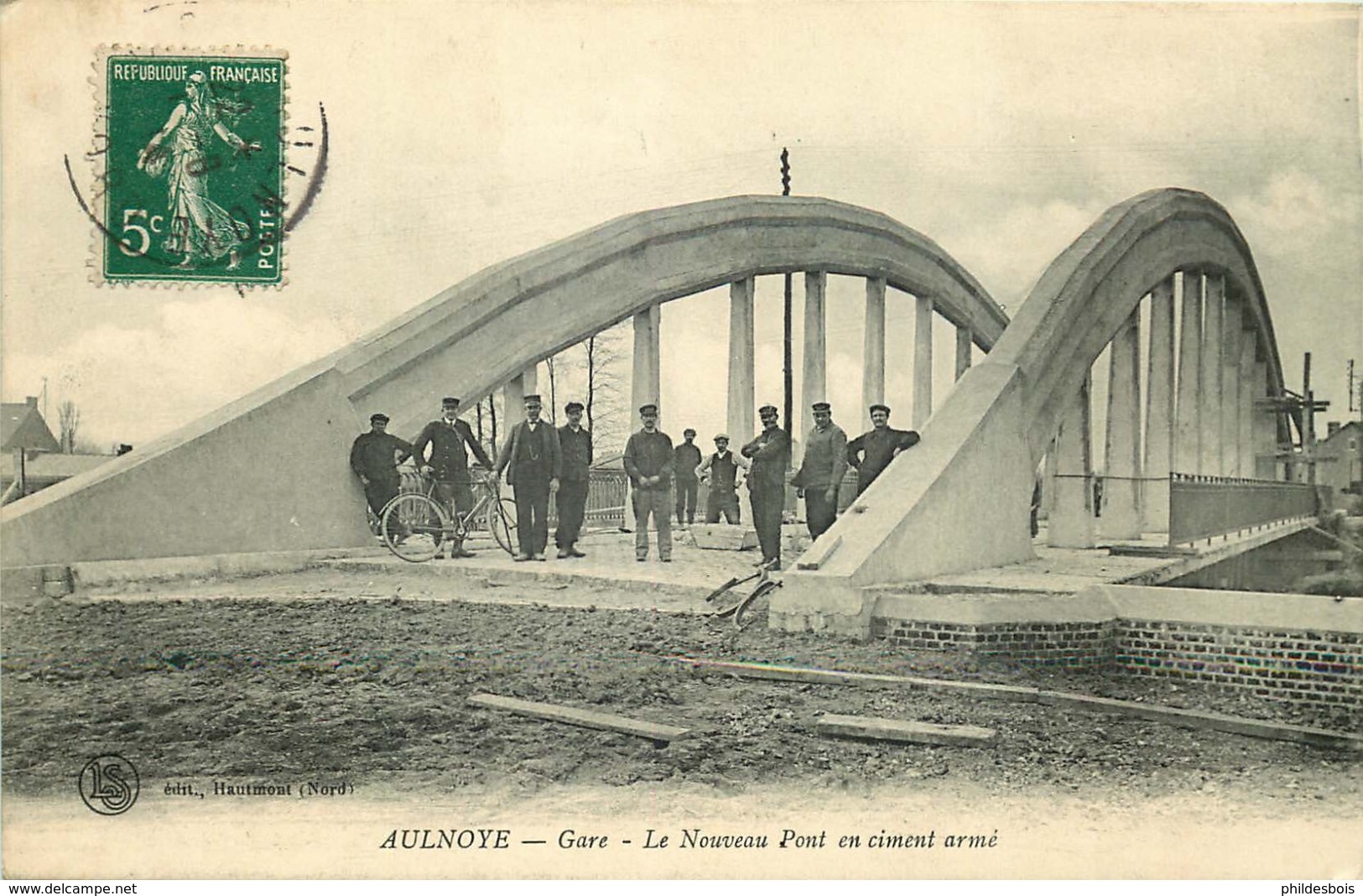 NORD  AULNOYE  GARE Le Nouveau Pont En Ciment Armé - Aulnoye