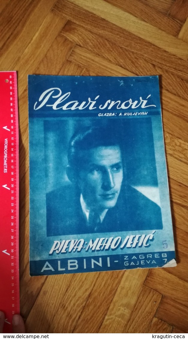 BLUE DREAMS PLAVI SNOVI YUGOSLAVIA VINTAGE MUSIC SHEET BOOK SONG ZAGREB CROATIA ALBINI MEHO SEFIC KULJEVAN - Altri Oggetti