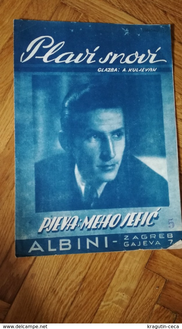 BLUE DREAMS PLAVI SNOVI YUGOSLAVIA VINTAGE MUSIC SHEET BOOK SONG ZAGREB CROATIA ALBINI MEHO SEFIC KULJEVAN - Altri Oggetti