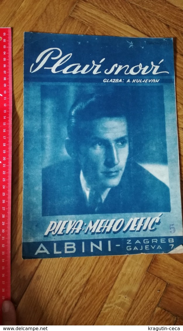 BLUE DREAMS PLAVI SNOVI YUGOSLAVIA VINTAGE MUSIC SHEET BOOK SONG ZAGREB CROATIA ALBINI MEHO SEFIC KULJEVAN