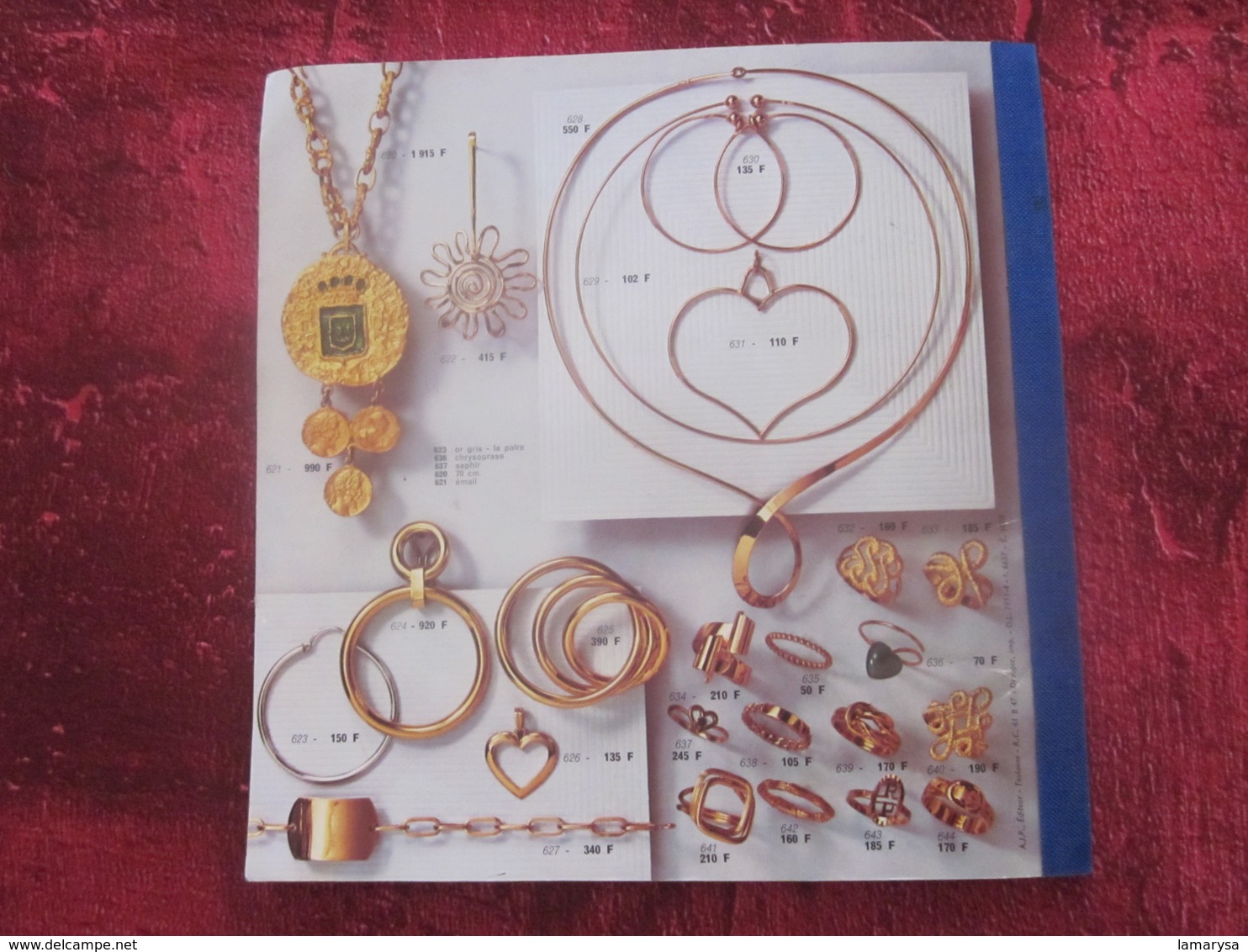 CATALOGUE PUBLICITAIRE PELLEGRIN JOAILLER MARSEILLE 1970  Bijoux -Montres -Colliers -Bagues-Publicité Vintage