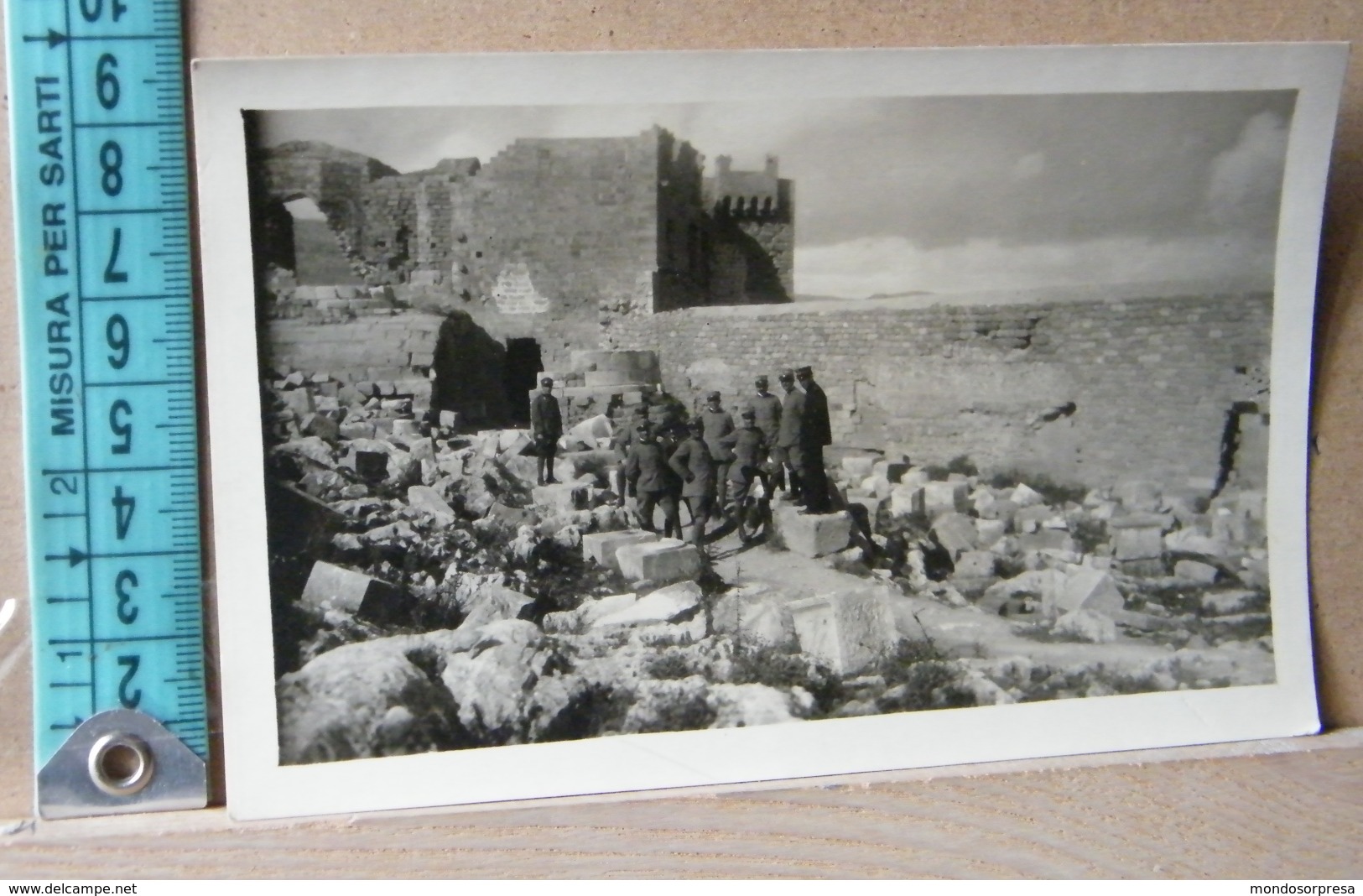 MONDOSORPRESA, ( FT11) CARTOLINA FOTOGRAFICA, RODI CASTELLO DI LINDOS, 1916, ANIMATA, NON VIAGGIATA - Grecia