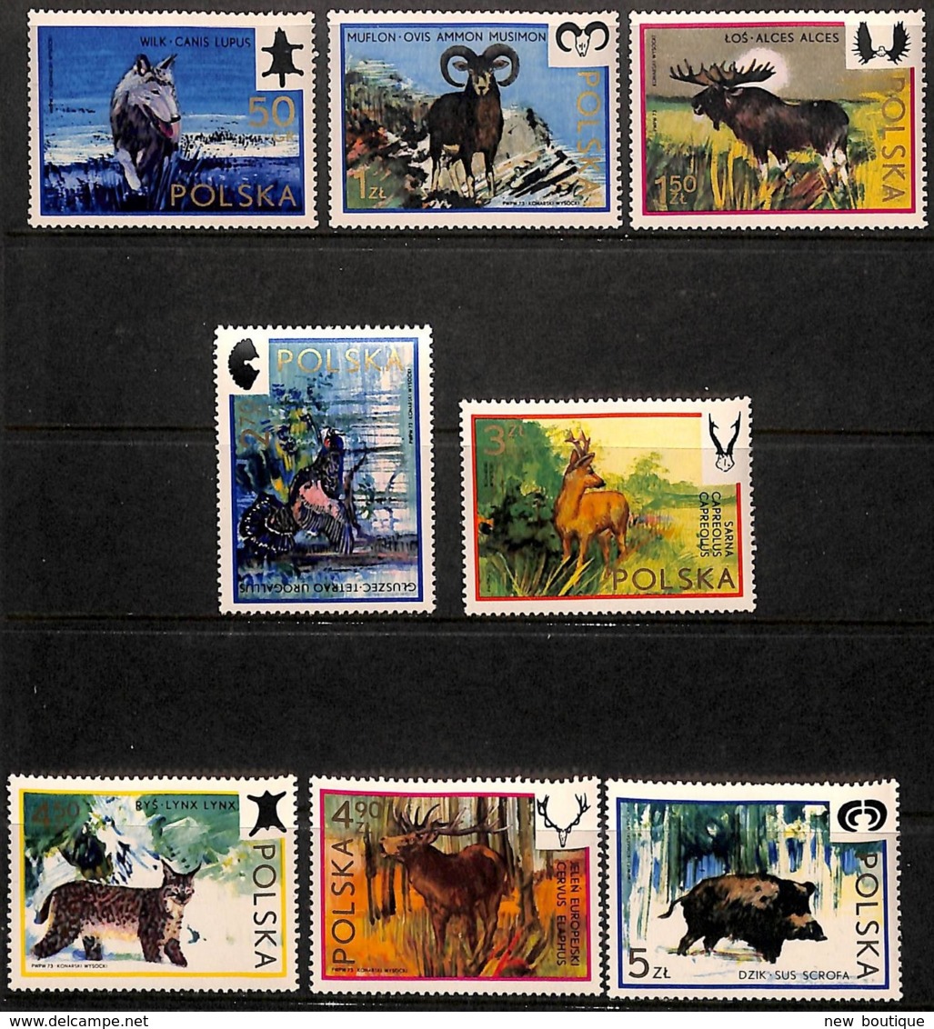 [813102]Pologne 1973 - N° 2091/98, Chasse, Gibier, Animaux Divers, SC, SNC - Game