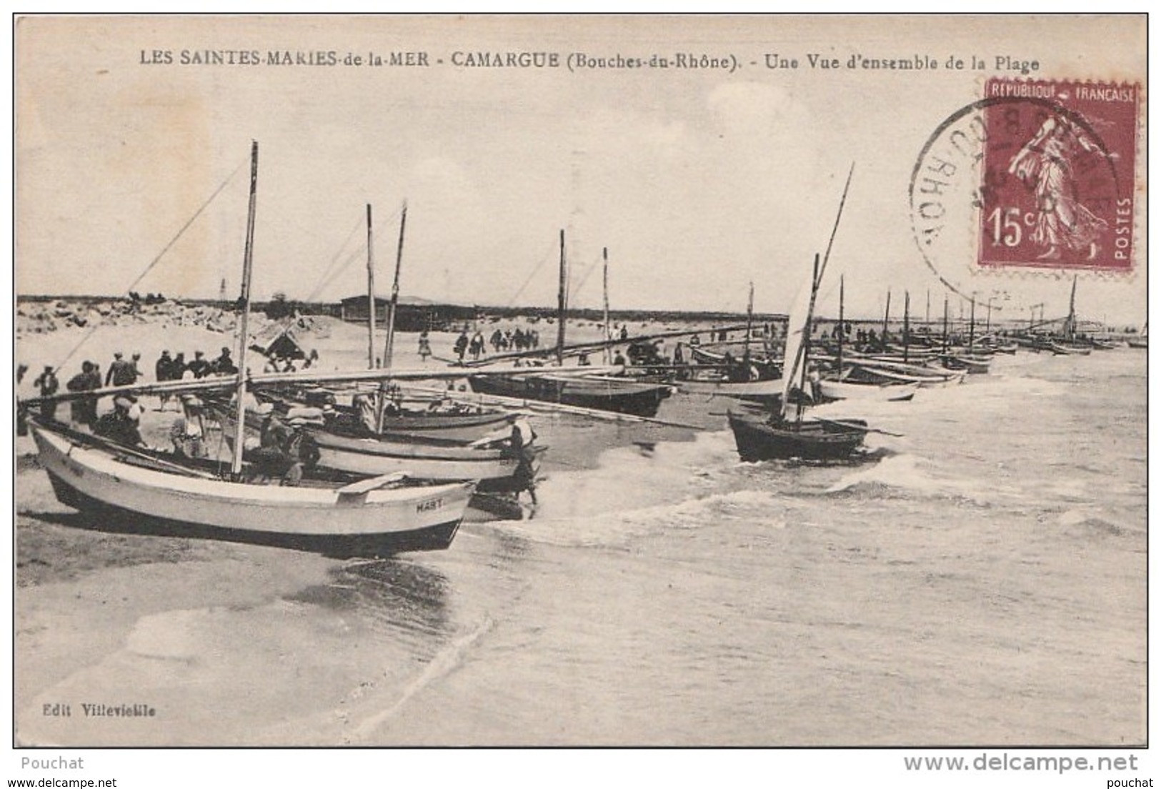 N6- 13) LES  SAINTES  MARIES- DE LA MER - CAMARGUE  (BOUCHES DU RHONE) UNE VUE D'ENSEMBLE DE LA PLAGE - Saintes Maries De La Mer