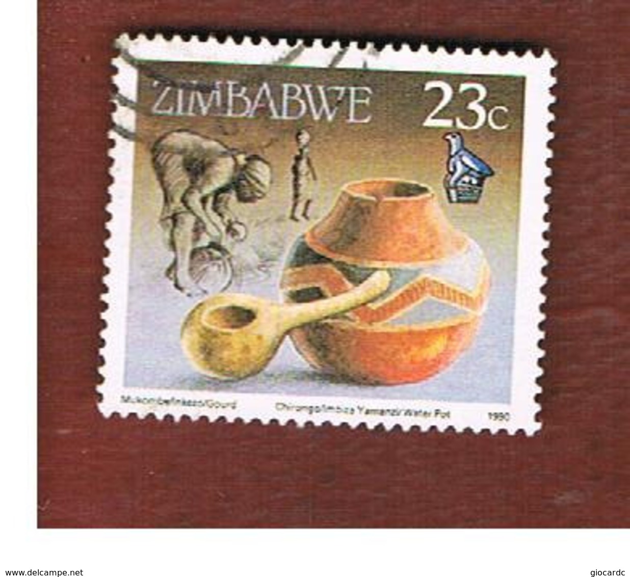 ZIMBABWE  -  SG 776 -  1990  GOURD  & WATER POT    - USED ° - Zimbabwe (1980-...)