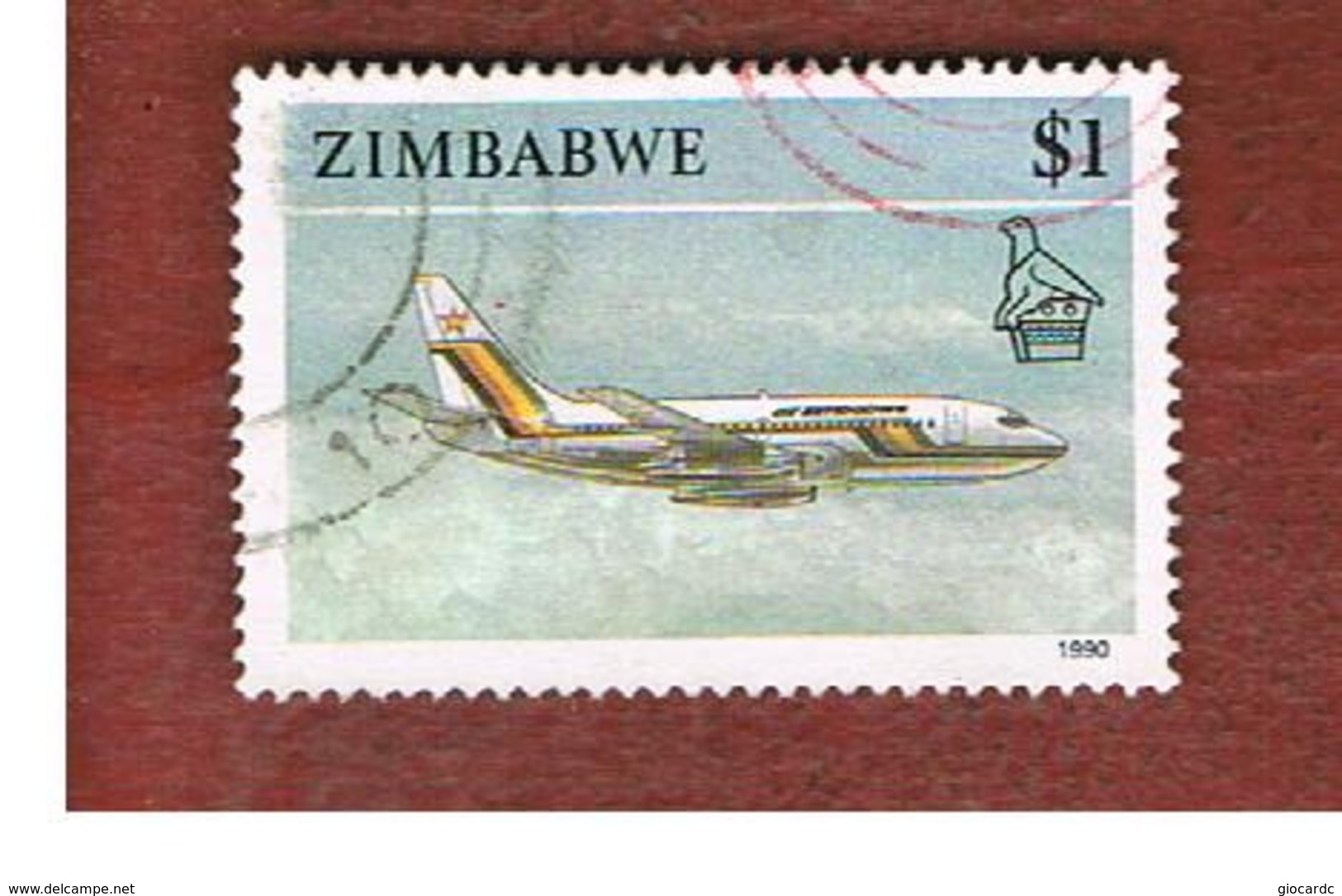 ZIMBABWE  -  SG 784 -  1990  TRANSPORTS: AIRPLANE BOEING 737    - USED ° - Zimbabwe (1980-...)