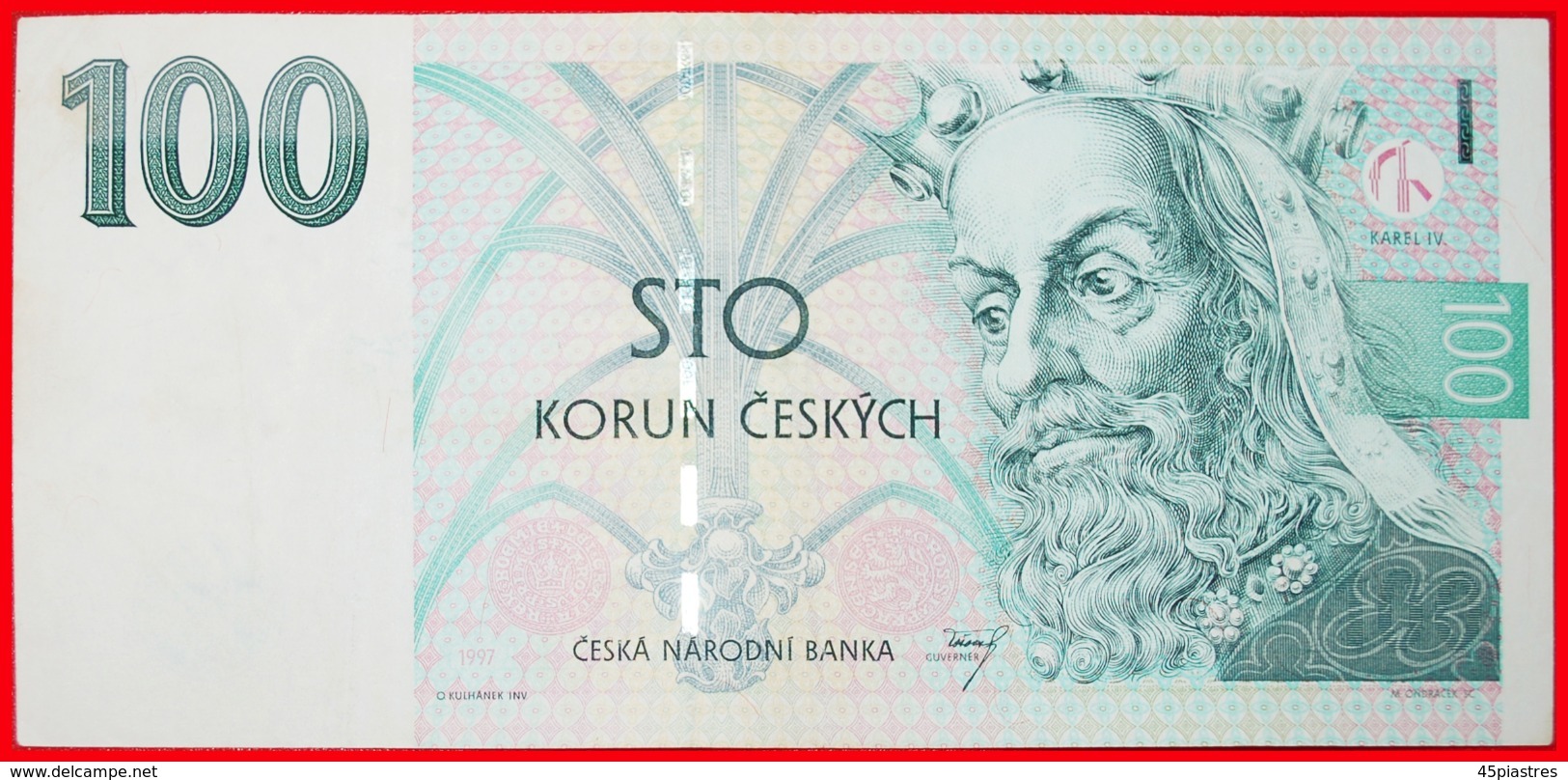 + CHARLES IV (1316-1378): CZECH REPUBLIC ★ 100 CROWNS 1997 CRISP! LOW START ★ NO RESERVE! - Tsjechië