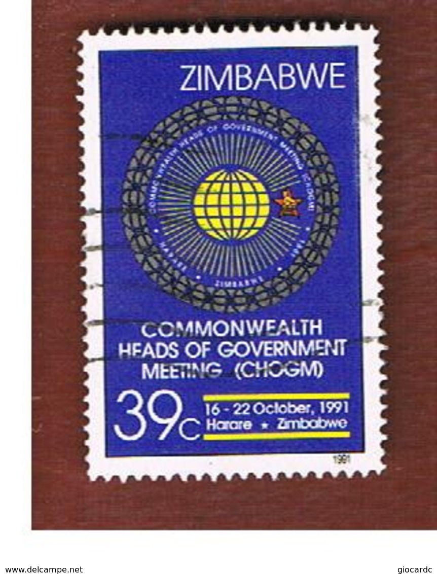 ZIMBABWE  -  SG 817 -  1991  MEETING COMMONWEALTH    - USED ° - Zimbabwe (1980-...)