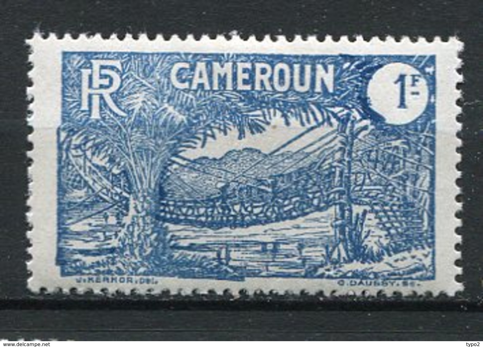 CAME - Yt. N° 127  *  1f  Bleu   Lianes  Cote 0,5  Euro  BE   2 Scans - Ungebraucht