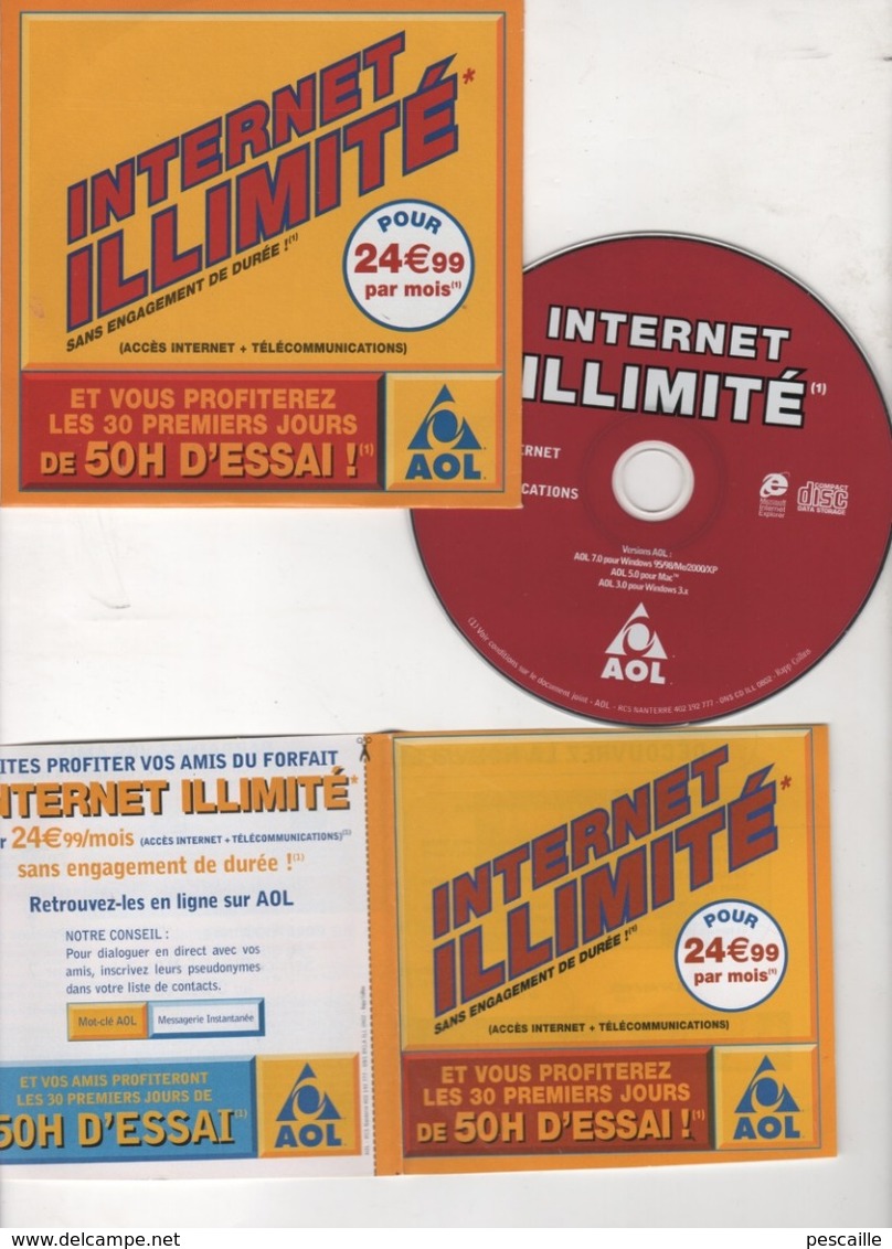 KIT DE CONNEXION INTERNET ILLIMITE + TELECOMMUNICATIONS AOL POUR 24€99/MOIS - Kit Di Connessione A  Internet