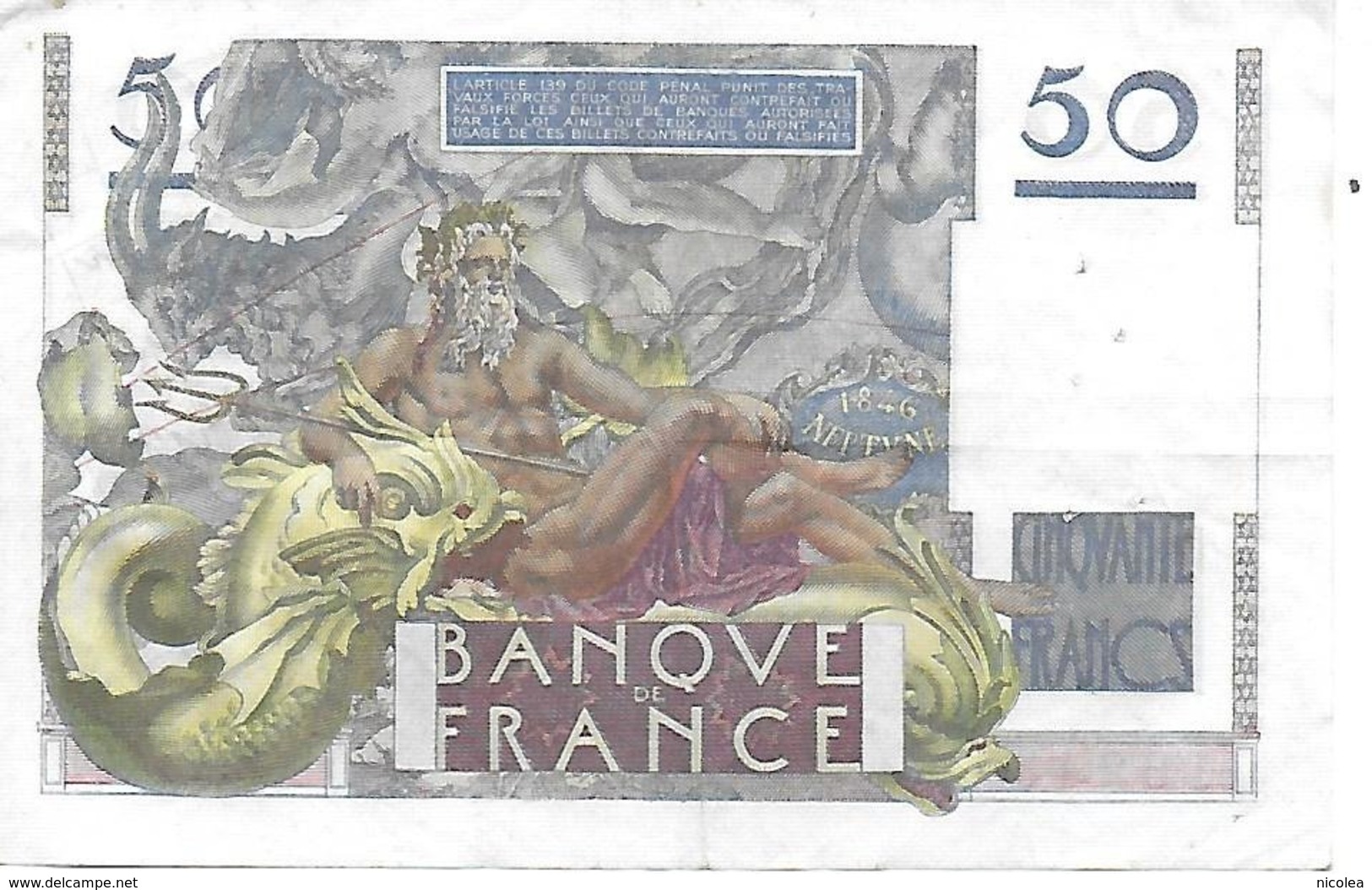 France 50 Francs Le Verrier - 29-6-1950 - 50 F 1946-1951 ''Le Verrier''