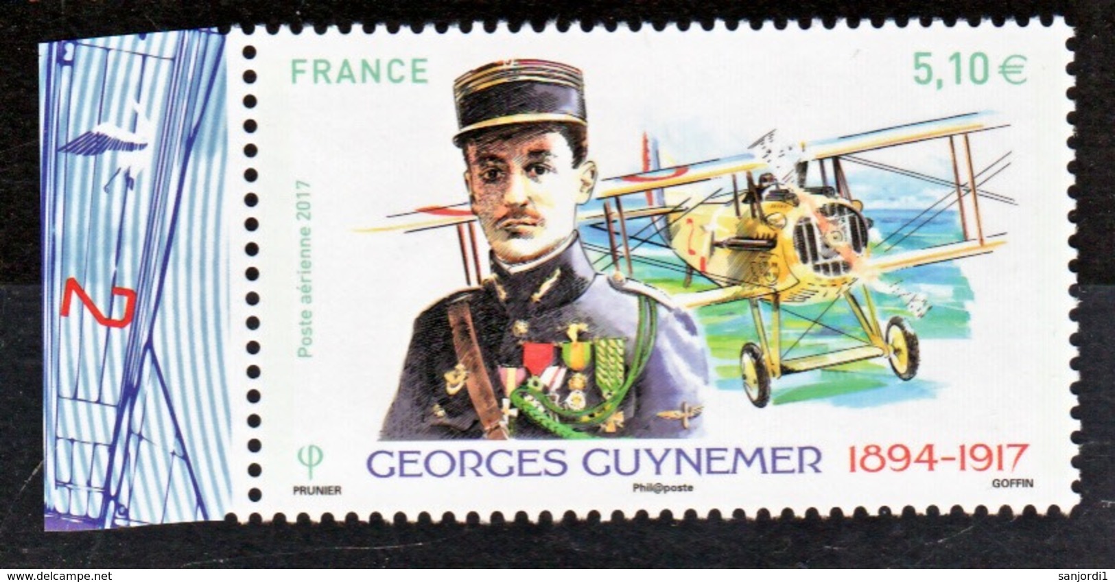 France PA  81 A Guynemer  2017 Avec Bord De Feuille (feuille De 10) Neuf ** TB MNH Sin Charnela Faciale 5.1 - 1960-.... Mint/hinged