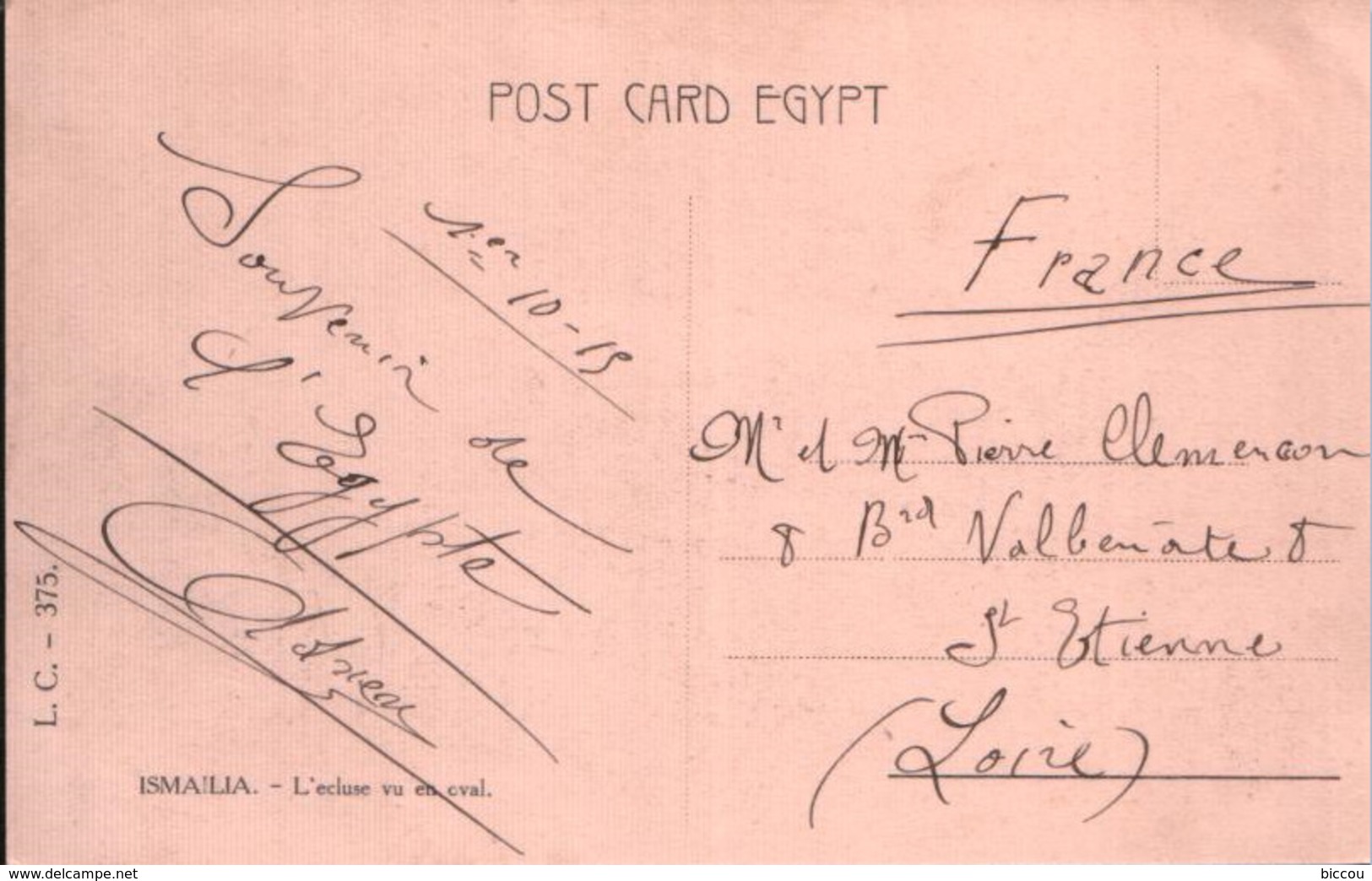 Cpa ISMAILIA (Egypte) 1915 - The Flood Gate Downwards - L'écluse Vu En Aval L.C. 375 - Ismaïlia