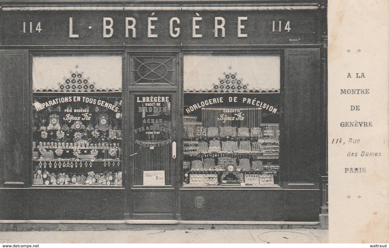 75017--PARIS--HORLOGERIE-L.BREGERE-114 RUE DES DAMES--VOIR SCANNER - Paris (17)