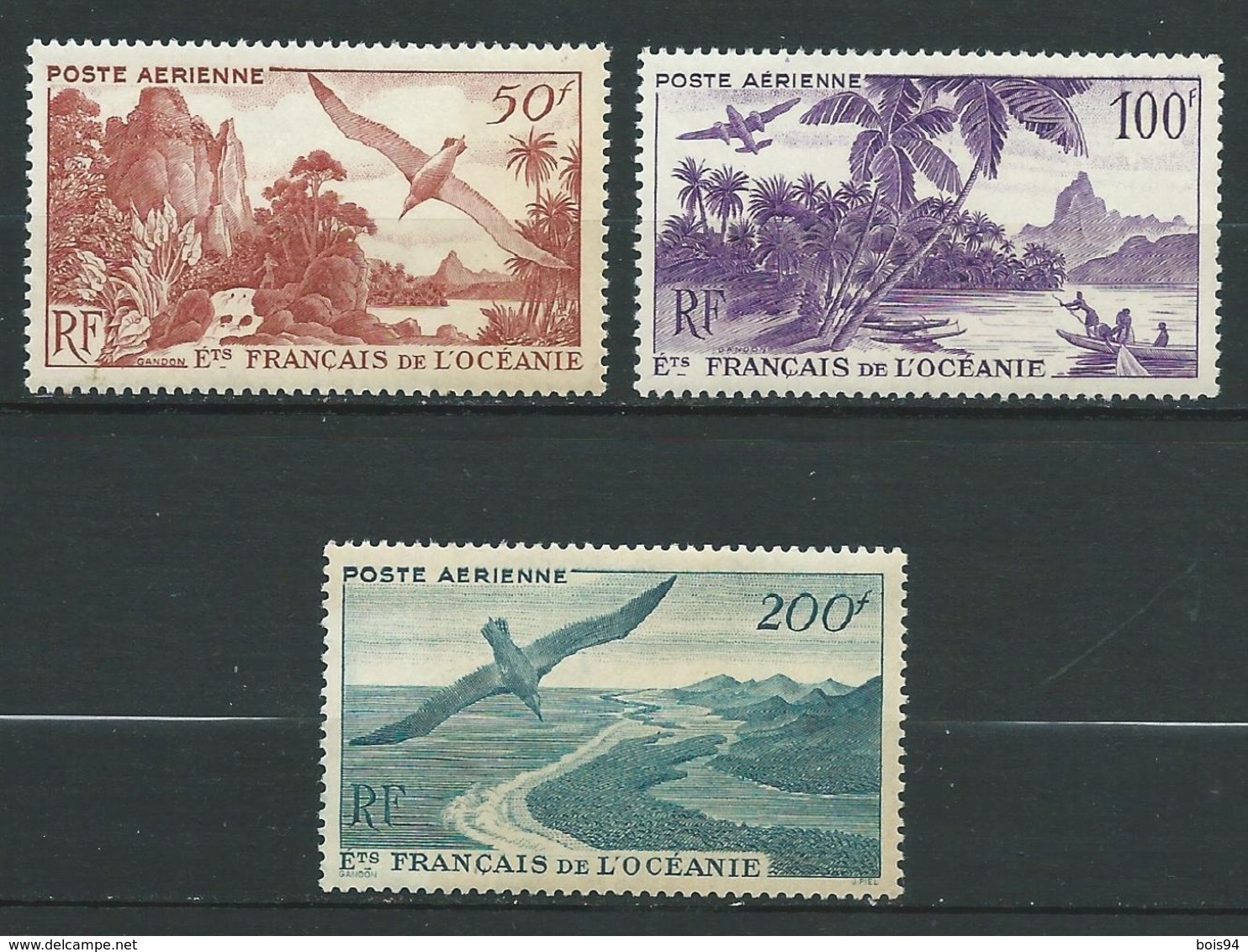 OCÉANIE 1948 . Poste Aérienne N°s  26 , 27 Et 28 . Neufs ** (MNH) - Poste Aérienne