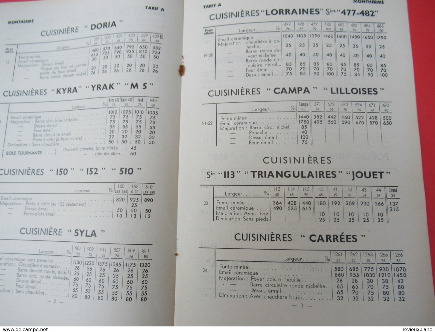 Catalogue-Tarif/ Fonderies/ Cuisine -Chauffage/ Monthermé Laval-Dieu/ ARDENNES/Ratabou/ Bordeaux/1938   CAT253 - Altri & Non Classificati