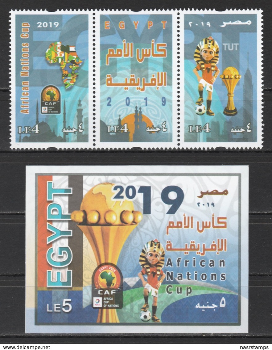 Egypt - 2019 - Stamp & S/S - ( African Nations Cup - CAF - Egypt, 2019 - Soccer ) - MNH** - Neufs