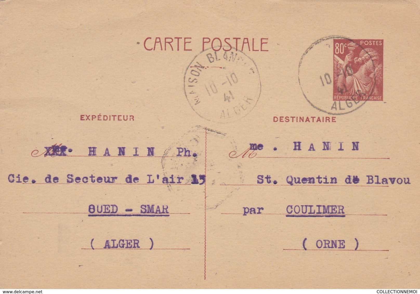 4 Entiers EXPEDIES D'ALGERIE Pour La FRANCE   (( Lot 472 )) - Autres & Non Classés