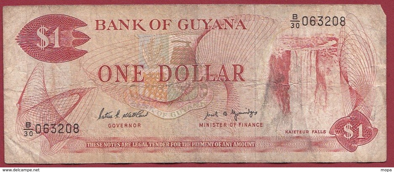 Guyana 1 Dollar 1989 (Sign 7) Dans L 'état (5) - Guyana