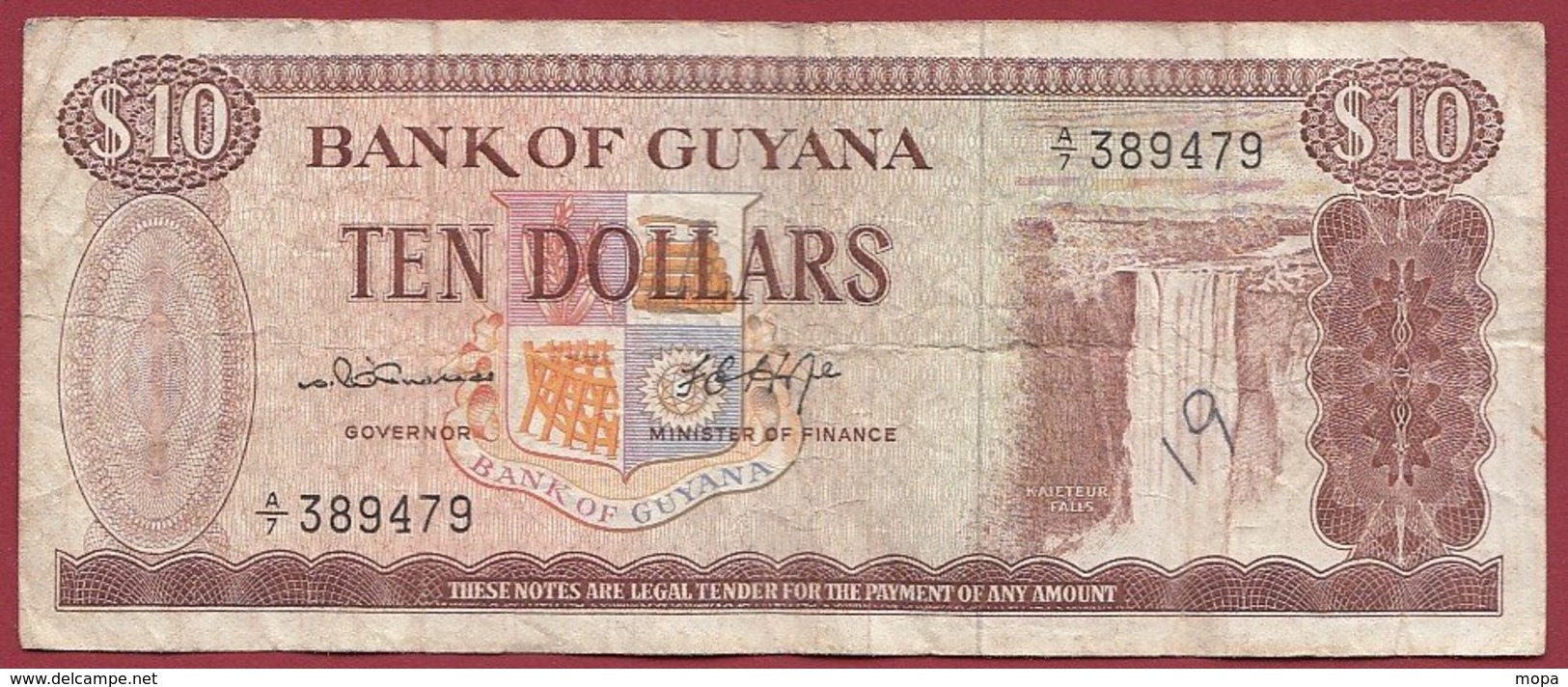 Guyana10 Dollars 1989 (Sign 4) Dans L 'état (7) - Guyana