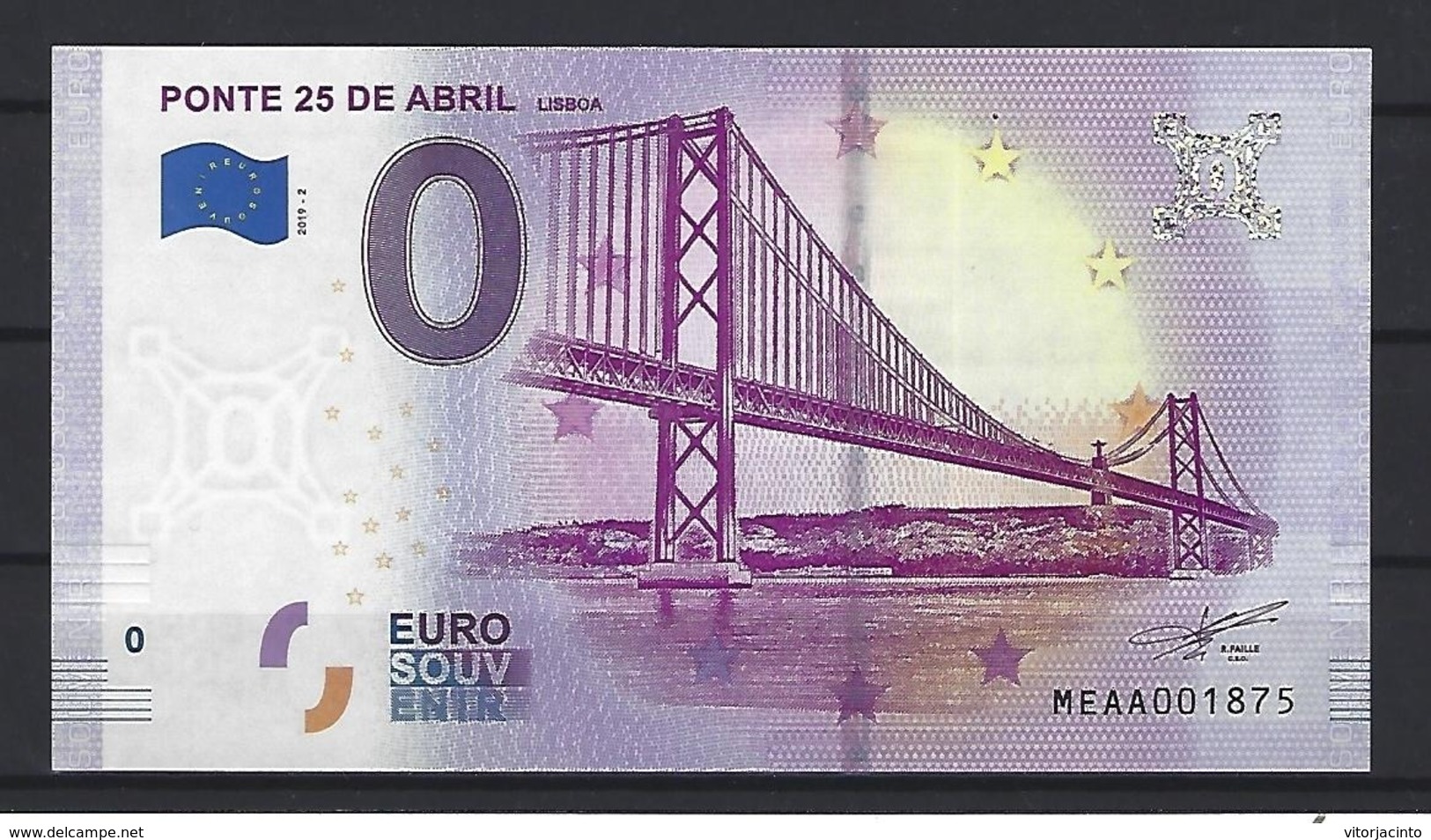 PORTUGAL - EURO SOUVENIR €0 - April 25th Bridge - Lisbon - Portugal