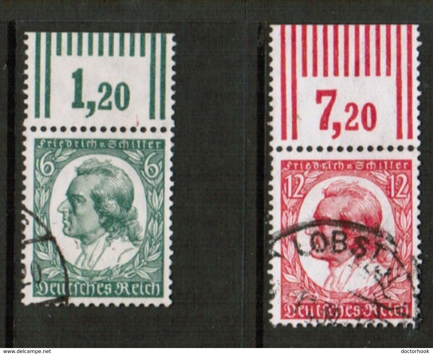 GERMANY  Scott # 446-7 VF USED IMPRINT SINGLES (Stamp Scan # 531) - Used Stamps