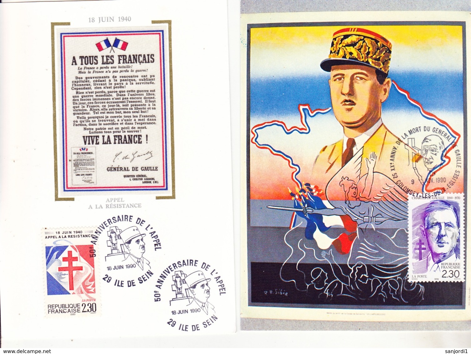 France 2 Souvenirs De Gaulle Centenaire De Sa Naissance 2634 Et 2656 - De Gaulle (General)