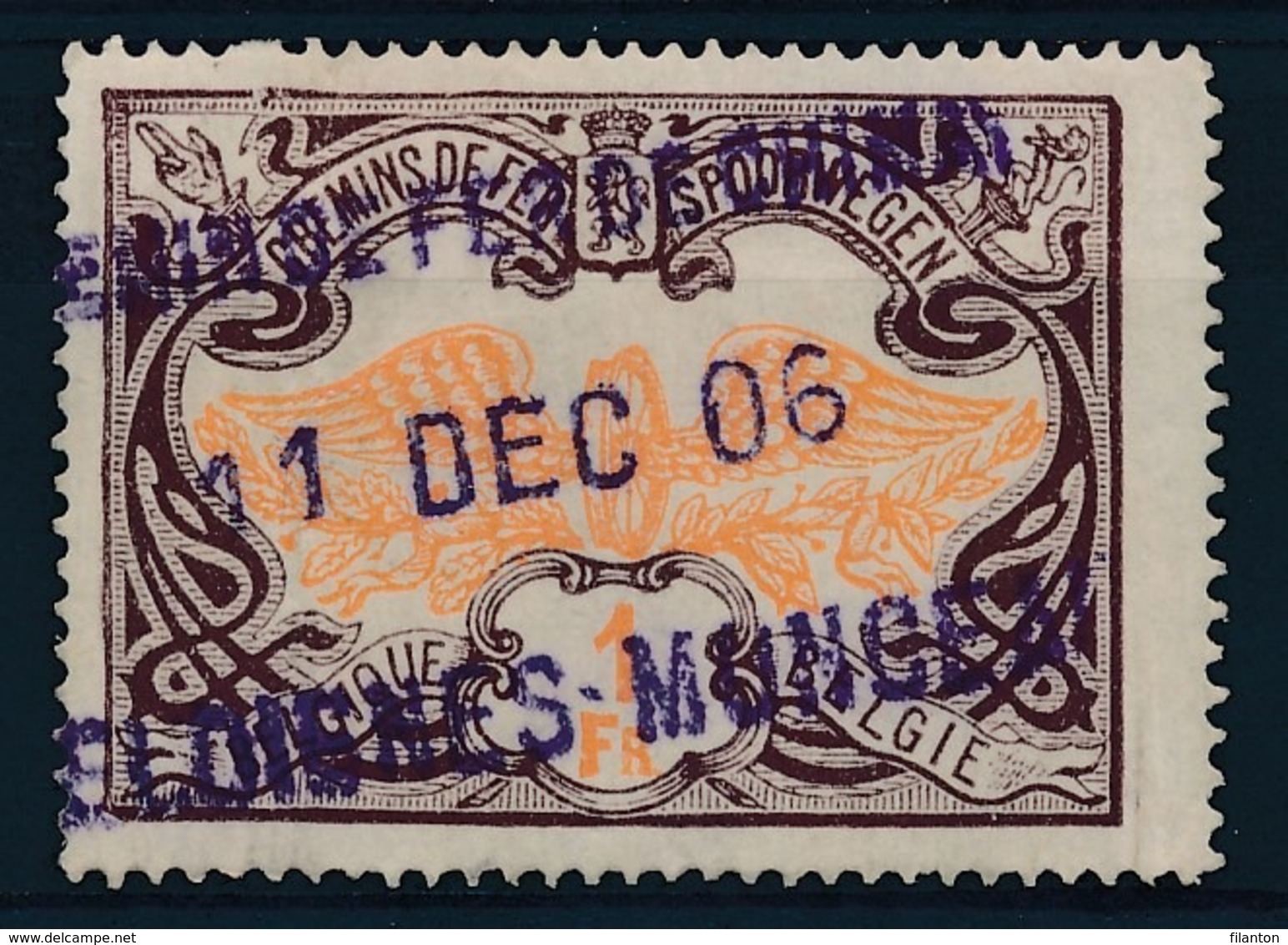 TR 41 - "CHEMIN DE FER DE CHIMAY - SELOIGNES-MONCEAU" - Paarse Stempel - (ref. 28.676) - Autres & Non Classés