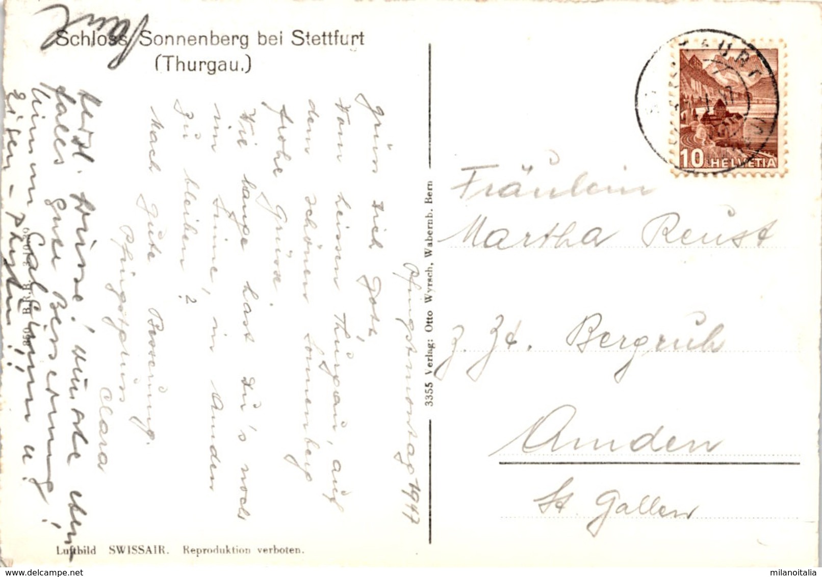 Schloss Sonnenberg Bei Stettfurt (Thurgau) (3355) * 27. 5. 1947 - Stettfurt