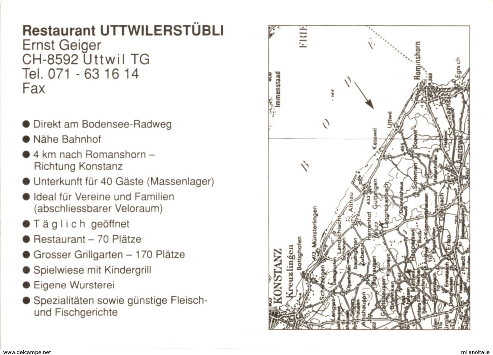 Restaurant Uttwilerstübli - Uttwil TG - 3 Bilder - Werbekarte - Autres & Non Classés