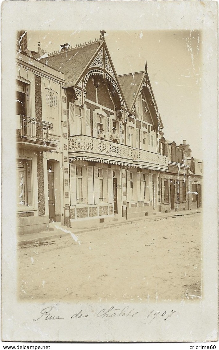 80 - LE CROTOY - Rue Des Chalets, Une Villa. Carte-photo Ayant Circulé En 1907. - Le Crotoy