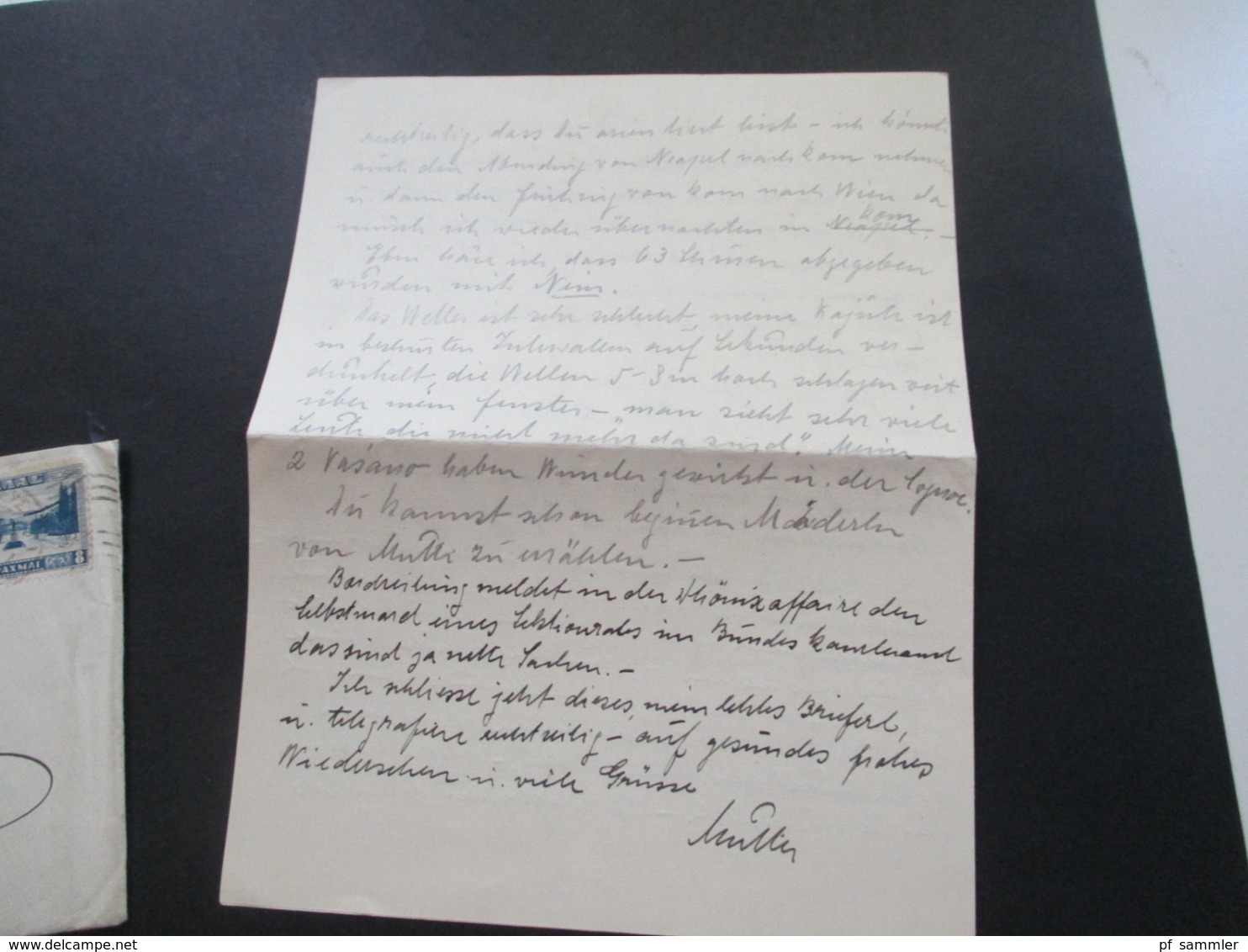 Griechenland 1936 Umschlag Und Beleg Der Hamburg Amerika Linie Geschrieben In Milwaukee Nach Wien. HAPAG - Cartas & Documentos