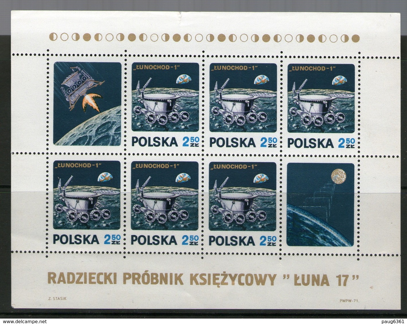 POLOGNE 1971 FEUILLET LUNA 17  YVERT N°B54 NEUF MNH** - Europe