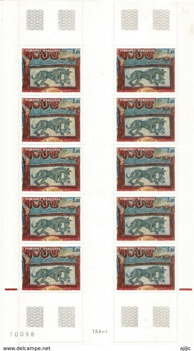 Feuille Entière / Neufs **  Whole Sheet: Le Lion De La Chapelle Saint Martin De La Cortinada. - Unused Stamps