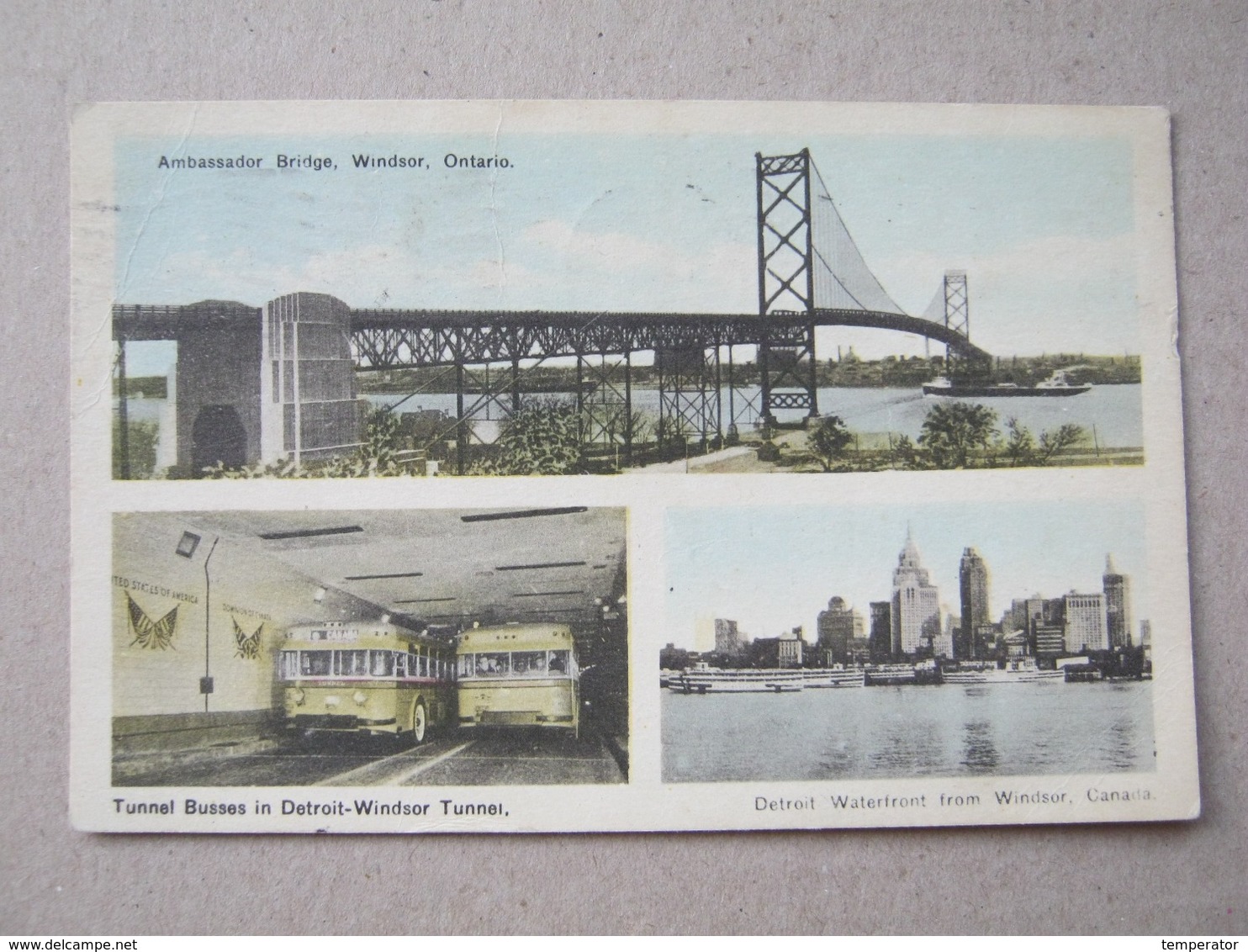 CANADA - Windsor - Ambassador Bridge / Tunnel Busses In Detroit / Detroit Waterfront From Windsor - Windsor