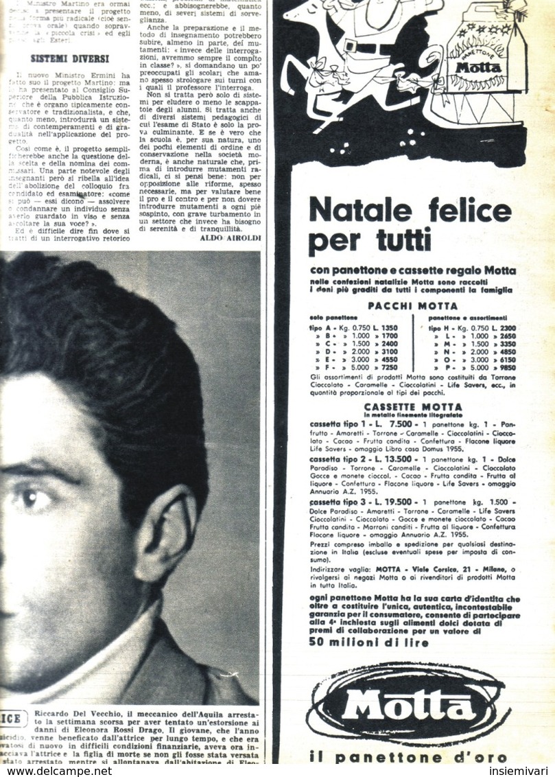 (pagine-pages)PUBBLICITA'  MOTTA  Settimanaincom1954/49. - Autres & Non Classés