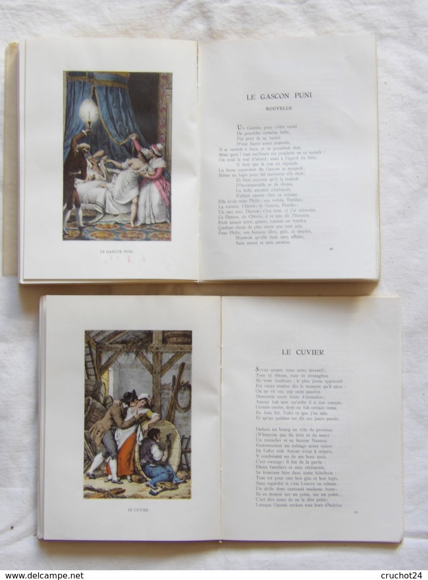 curiosa 2 volumes contes de La Fontaine illustrations couleurs Nicolas Monsiau , tirage limité 1621/2300 avec boitage