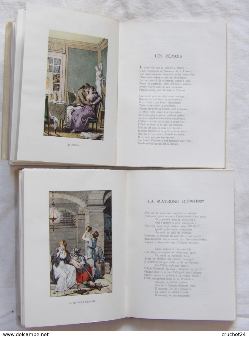 curiosa 2 volumes contes de La Fontaine illustrations couleurs Nicolas Monsiau , tirage limité 1621/2300 avec boitage