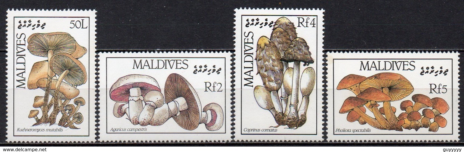 Maldives - 1987 - Yvert N° 1114 à 1117 **  - Flore, Champignons - Maldives (1965-...)