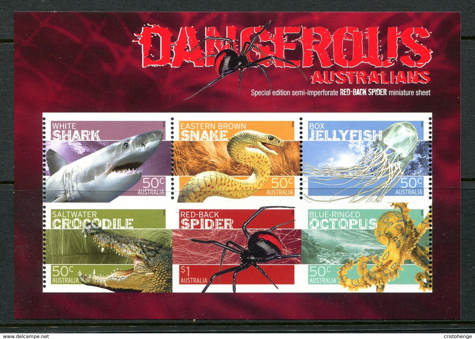 Australia 2006 Dangerous Australians - Limited Edition MS MNH (SG Unlisted) - Neufs