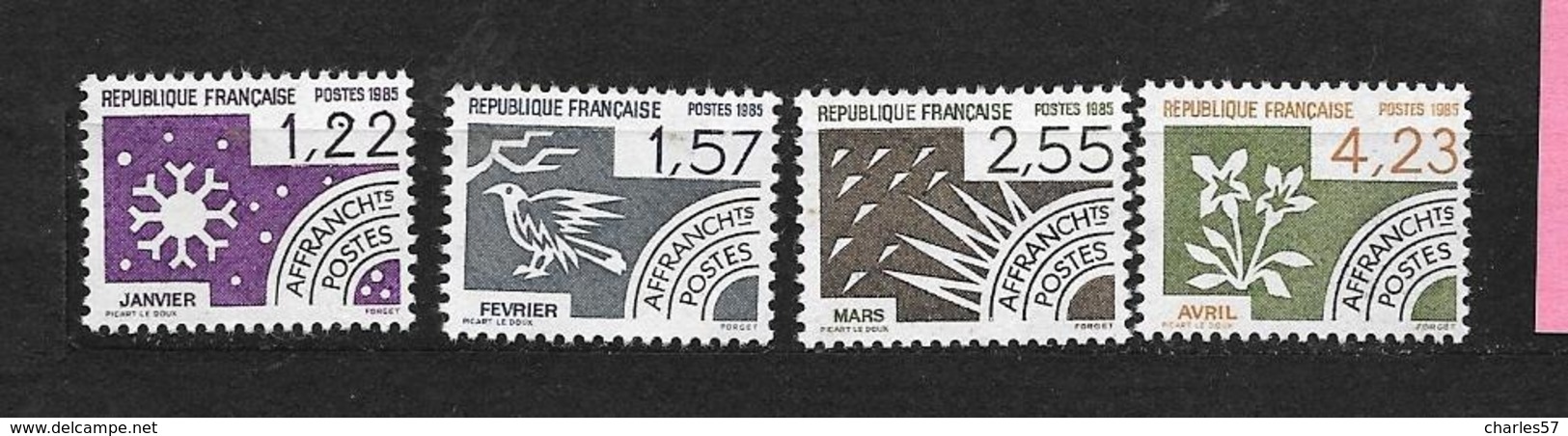 Préoblitérés; N°186/189**(Les Mois De L'année) Cote 6,50€ (sans Charnière) - 1964-1988