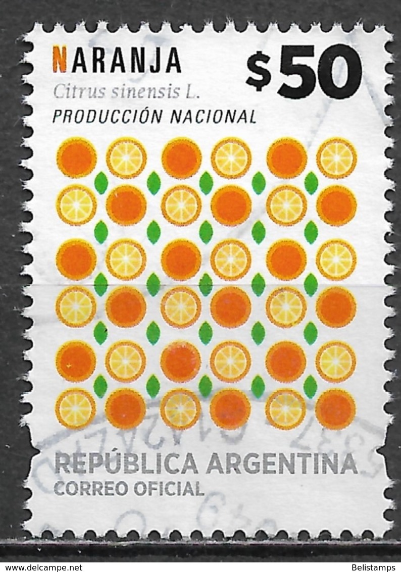 Argentina 2016. Scott #2793 (U) Fruit, Citrus Sinensis - Used Stamps