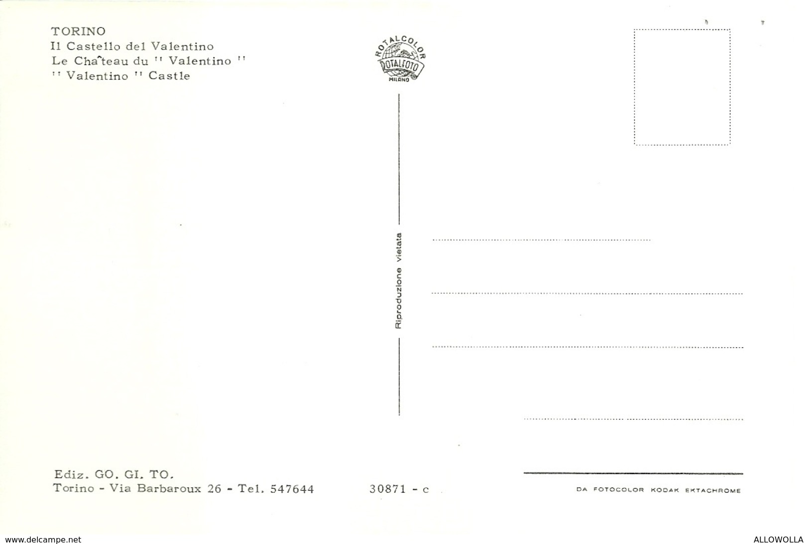 5137 " TORINO-IL CASTELLO DEL VALENTINO "-IMPIANTO DI STAMPA DELL'EDITORE " ORIG. - Castello Del Valentino